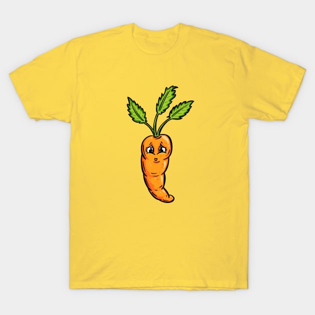 Happy Carrot Cartoon Character Garden Tips Toons T-Shirt by Garden Tips Toons